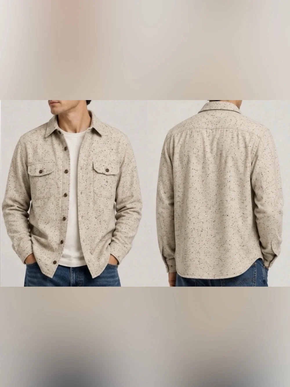 J. Crew L Speckled Lightweight Shirt Jacket